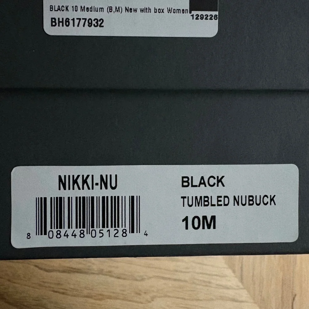 $235 NIB Eileen Fisher Nikki Nu Tumbled Nubuck Blk Peep Toe Block Heel Shoe 10M‎